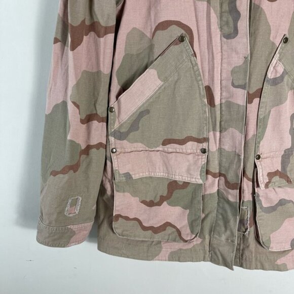 Anthropologie Lida Pink Camo Utility Jacket Size Medium Camouflage Coat Military - Picture 9 of 13